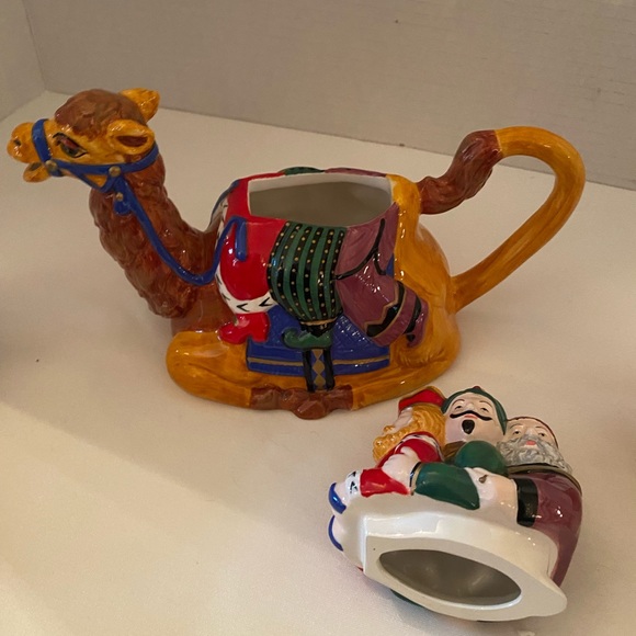 Department 56 "We Three Kings" Christmas Tea Set Camel Teapot + 4 Cups with BOX - Picture 9 of 15